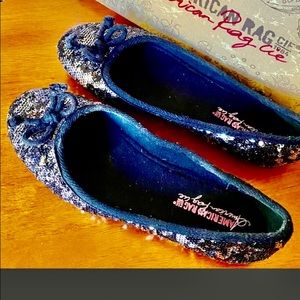 ♥️ SALE ✅ AMERICAN RAG CIE 1984  GLITTER FLAT SHOES